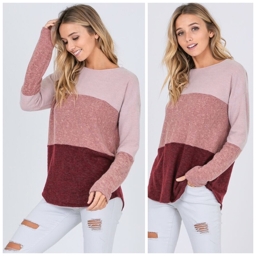 ❤️ LAST 1! Fuzzy, Flannel Color Bock Top - Picture 5 of 6
